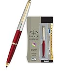 Parker Galaxy Std Gold Trim Roller Ball Pen (Red Body)
