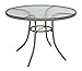 Rio Brands 40 inch Sienna Round Patio Table with Tempered Glass Top (Shadow Gray)