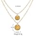 Yean Sequin Pendant Necklace Layered Coin Necklaces Gold Jewelry Chain for Women and Girls