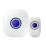 Wireless Doorbell, Smart Doorbell,Waterproof Chime Kit with Over 38 Chimes & Adjustable Volume, Range Up to 1000ft Operating, with Sound and LED Flash Door Bell for Home (1 Receiver&1 Push Butto)