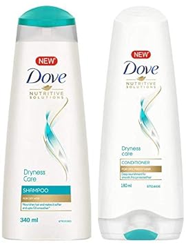 Dove Dryness Care Shampoo, 340ml & Dove Dryness Care Conditioner, 180ml
