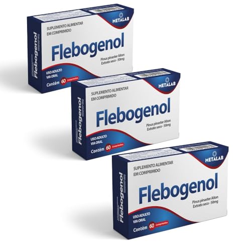 Pinus Pinaster Flebogenol 50mg Combo 3 Caixas C/60comp, Picnogenol, similar Flebon