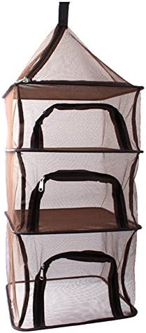 SUNRIS Camping Dry Net Portable Folding 4 Layer Hanging Mesh Foods Dish Outdoor BBQ Picnic Bag Rack Shelf Storage Basket Tableware