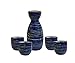 KCHAIN 5 in 1 Ceramic Sake Set Hand Painted Color (Navy blue)