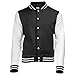 Awdis Unisex Varsity Jacket (M) (Jet Black/Heather Gray)