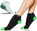 Physix Gear Short Compression Socks for Men & Women - Best Low Compression Socks Women & Men with Arch Support, Ideal for Running, Plantar Fasciitis Relief, and Swelling - Ankle, Green/White, L/XL