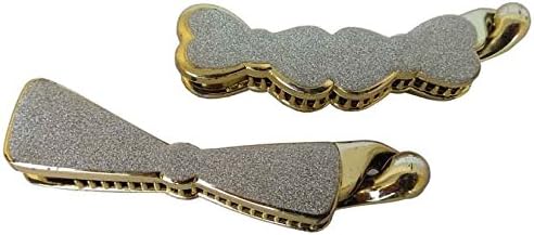 Pooja Trendz 2 Pcs Silver Color BOW Shape Banana Shape Hair Clip.