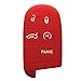 Black and Red Key Case Cover Jacket Silicone Rubber Fob Keyless Remote Holder Skin fit for JEEP FIAT DODGE CHRYSLER Smart Remote Key Case