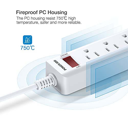 Power Strip 3 Outlets with 3 Fast Charging USB Ports, 5ft Extension Cord with USB Ports (5V/2.4AX3) for Indoor,1625W/13A (1 PCS)