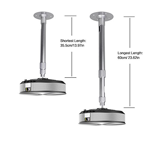 Drsn Universal Extendable Projector Mount Height Adjustable Projector Mount 13.97-23.62in Wall and Drop Ceiling Projector Mount Silver 360Â° Rotatable for Projectors CCTV DVR Cameras