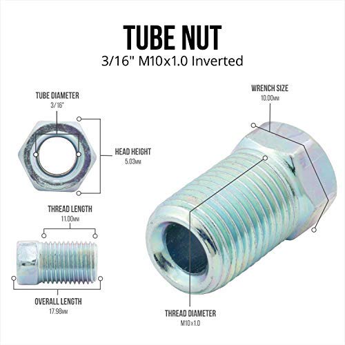 Buy Metric Bubble Flare Steel Tube Nuts 3/16" 10mm X 1.25 In Huntington - Foto 9