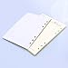 Filler Paper, Refills 6 Holes Lined Beige Paper for A5 Loose Leaf Binder Notebook Journal, 5.55 X 8.1 Inches, 90 Sheets/180 Pages (0032) (White)