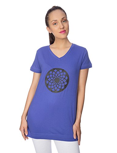 goldstroms womens v-neck neck long printed tee