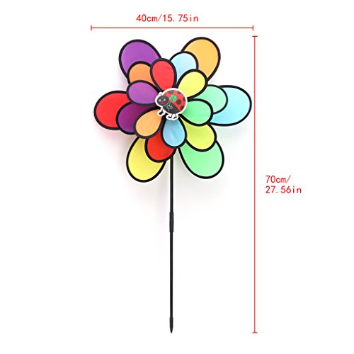 Lvyuanda Rainbow Colorful Wheel Wind Spinner Windmill - Outdoor Lawn Decor Your Yard and Garden
