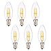 ASELIGHT 6W Dimmable C35-B E12 2700K LED Light Bulbs,Light Bulbs,Led Bulbs, 60 Watt Incandescent Candle Bulbs Replacement,C35-B 2700K Warm White Bulbs,E12 Bulbs,LED Bulb Lamps,LED Bulb Lighting 6 Pack