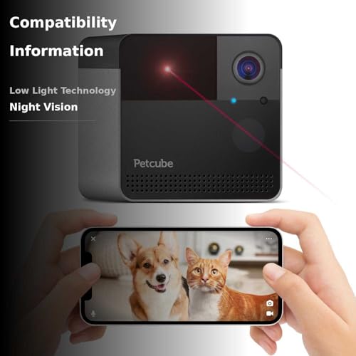 Petcube Play 2 Wi-Fi Pet Camera with Laser Toy for Cats & Dogs, 1080P HD Video, 160° Full-Room View, 2-Way Audio, Sound/Motion Alerts, Night Vision, Pet Monitoring App - View 3