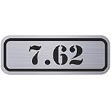 RDW (4X 7.62 Metallic Ammo Can Badge Sticker Self Adhesive Label 3M Bullet 762 - Silver