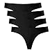 SEEKAY Womens Seamless Thongs Invisible Soft Ice Silk Panty No Show Underwear Pack of 4