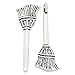 Housweety 50PCs Charm Pendants Besom/Broom Silver Tone 27x10mm