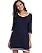 GYS Women's Nightgown Soft Bamboo Sleepwear 3/4 Sleeve Nightshirt, 95% Bamboo Viscose Washable Pajamas (Purplish Blue,M-2XL,One Piece) (L)