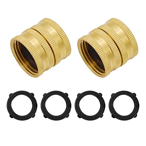 HYDRO MASTER 3/4 Inch Brass Garden Hose Adapter Double Female Quick