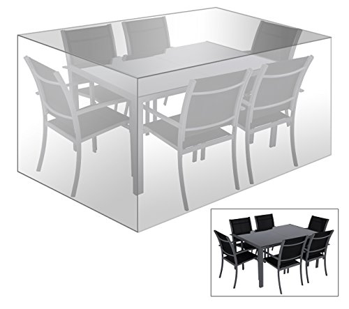WOLTU Garden Furniture Protective Cover, PE Furniture Set Cover, Waterproof, Anti-UV, Dustproof and Windproof, 242 x 162 x 100 cm