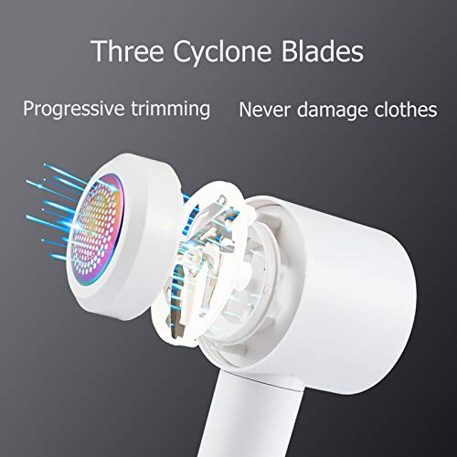 Kenpiko Lint Remover with Lint Roller for Clothes, Rechargeable Fabric Shaver, 2 in 1 Lint Shaver, Sweater Shaver Fabric Fuzz Remover with Trim and Stick Function, Sweater Pill Remover for Clothes