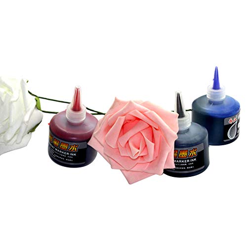 Baost 50ml Permanent Instantly Dry Graffiti Black Blue Red Refill Ink Bottled Fountain Pen Ink for Marker Pens, Quills, and Calligraphy Pens Blue