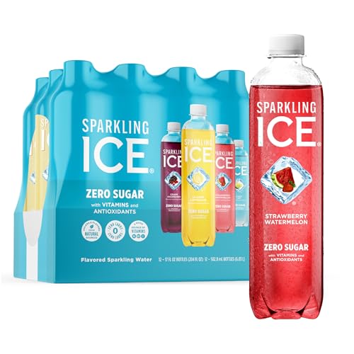 SPARKLING ICE BLUE VARIETY PACK, ZERO SUGAR SPARKLING WATER, WITH VITAMINS AND ANTIOXIDANTS, 17 FL OZ, 12 COUNT (CLASSIC LEMONADE, STRAWBERRY WATERMELON, GRAPE RASPBERRY, LEMON LIME)