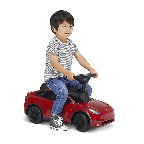 My First Tesla Model Y, cavalcabile rosso per bambini da 1,5 a 4 anni