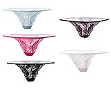 Ayaya Sexy Lace Lingerie T-back Thongs Pack of 5