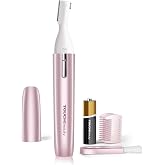 TOUCHBeauty Eyebrow Hair Trimmer for Women, Painless Precision Eyebrow Shaper, Pen-Shaped Hair Remover Razor for Face Chin Neck, Upper-Lip, Peach-Fuzz Mini Sized Battery-Operated Rose Color 1658A