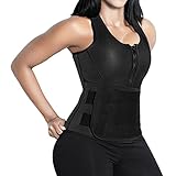 Camellias Women's Neoprene Sauna Suit Tank Top Vest with Adjustable Shaper Waist Trainer Belt for Weight Loss