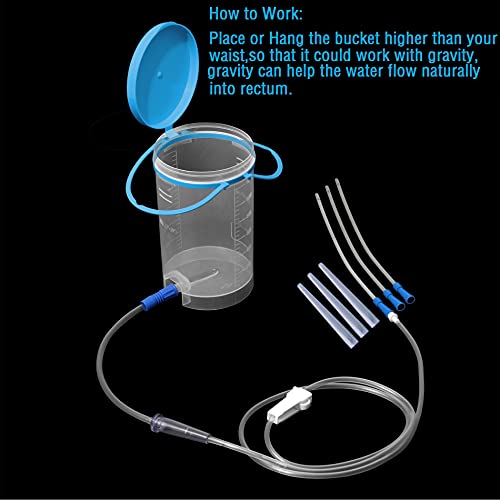 Enema Kit, Coffee Enema Bucket Set for Colon Cleansing Health with 6ft Silicone Tubing 3pcs