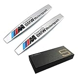 S-WEKA 2pcs Metal ///M Emblem Badge Sticker Motorsport Power for BMW X3 X5 E90 E53 Series metal 3D stereo labeling(2Pcs Silver)