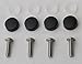 LFPartS Stainless Steel License Plate Frame Screws Fasteners + Black Screw Caps Set (4) M5x20 Import