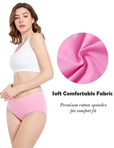 cassney Women\'s Underwear Ladies Cotton Mid-high Waisted Panties Briefs 5 Pack(Multicoloured, Small)