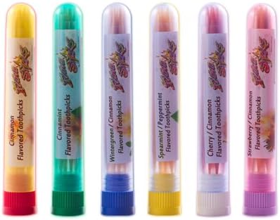 6 Flavor Toothpicks Sampler Pack Small Tubes