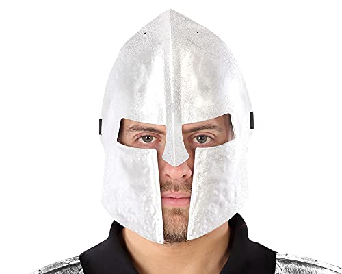 ATOSA Silberne Spartanische Maske aus Hart-PVC für Krieger