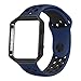 UMTELE Soft Silicone Replacement Strap with Black Frame for Fitbit Blaze Smart Fitness Watch, Large, Obsidian/Black