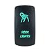 QUNQI STAR 5 pin Laser Backlit Rocker Switch Rock Lights 20A 12V On/Off LED Light Toggle Switch with Jumper Wires Set（Rock Lights,Green）