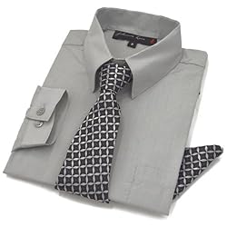 Johnnie Lene Boys Long Sleeve Dress Shirt with Tie