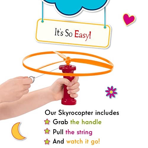 Battat Flying Disc Toy 2 Launchers & 4 Discs Helicopter Playset Outdoor Toys for Summer