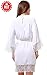 GoldOath Women's Kimono Robes Cotton Lightweight Robe Long Bathrobe Soft Sleepwear V-Neck Ladies Nightwear with Lace Trim White