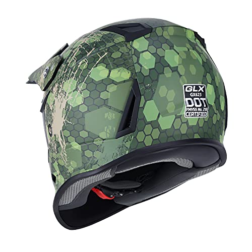 GLX GX623 Youth ATV/Dirt Bike Helmet Combo Camo, Medium DOT in
