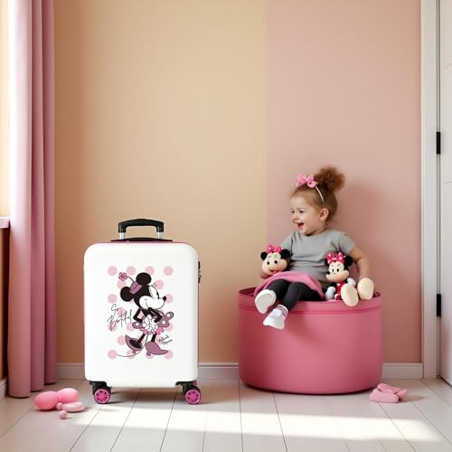 Passe un Bon Moment Minnie So Beautiful Valise cabine rose 38x55x20 cm ABS rigide Fermeture latérale à combinaison 35L 2 kgs 4 roues doubles bagage à main