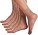 Florboom Womens Ultra Sheer Transparent Ankle Dress Socks Pantyhose Skin 5 Pack