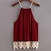 HOT Sale!Women Lace Tank Tops,Canserin Trimmed Tasselled Drawstring Blouse