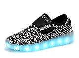 KaLeido Kids 7 Colors LED Light up Shoes Sneakers for Boys Girls (9.5 M US Toddler/EU 26, K-Black)