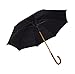 Balios UK Designed Prestige Walking Stick Umbrella Bamboo Handle Double Canopy (Jet Black)